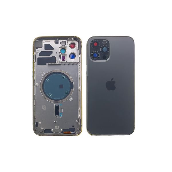 Компанія iCracked. Корпус iPhone 12 Pro Max в зборі Black з тримачем SIM, кнопками, магнітами та сіткою US НФ-00001421 фото