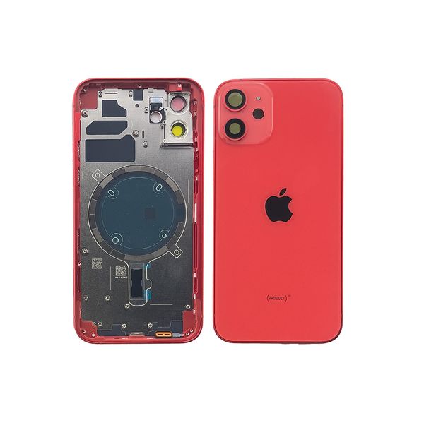 Компанія iCracked. Корпус iPhone 12 Mini в зборі Red з тримачем SIM, кнопками, магнітами та сіткою EU НФ-00001305 фото