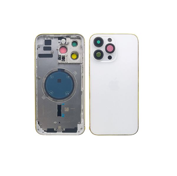 Компанія iCracked. Корпус iPhone 14 Pro Max в сборе Starlight с держателем SIM, кнопками, магнитами и сеткой EU НФ-00001567 фото