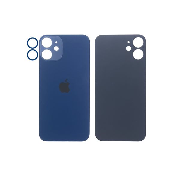 Компанія iCracked. Задняя крышка корпуса iPhone 12 Mini Blue, обычный вырез и кольцо камеры НФ-00001291 фото