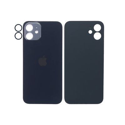 Компанія iCracked. Задня кришка корпусу iPhone 12 Midnight, звичайний виріз та кільце камери НФ-00000578 фото