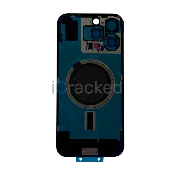 Компанія iCracked. Задня кришка корпусу iPhone 16 Pro Max Black Titanium, звичайний виріз в зборі зі склом камери НФ-00002711 фото