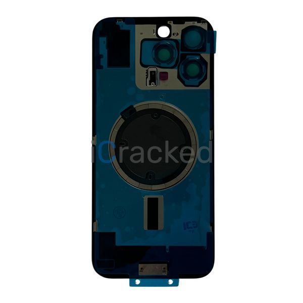 Компанія iCracked. Задня кришка корпусу iPhone 16 Pro Max Natural Titanium, звичайний виріз в зборі зі склом камери НФ-00002712 фото