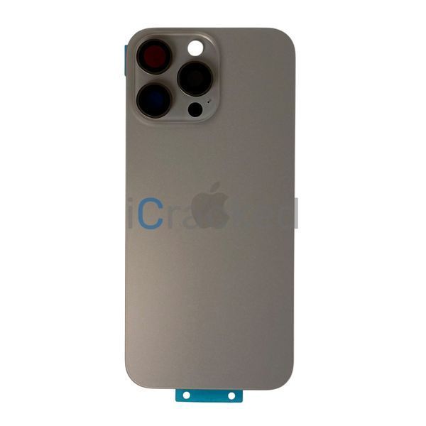 Компанія iCracked. Задняя крышка корпуса iPhone 16 Pro Max Desert (GOLD) Titanium, обычный вырез в сборе со стеклом камеры НФ-00002714 фото