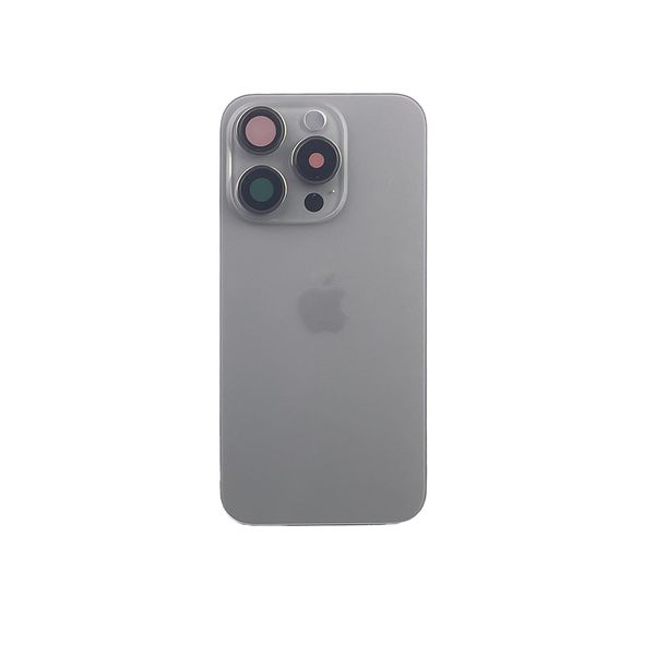 Компанія iCracked. Задня кришка корпусу iPhone 15 Pro Natural Titanium, звичайний виріз в зборі зі склом камери НФ-00001820 фото