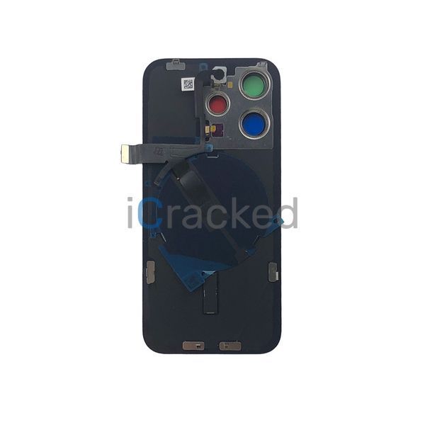 Компанія iCracked. Задня кришка корпусу iPhone 15 Pro Black Titanium, звичайний виріз в зборі зі склом камери FLEX НФ-00002040 фото